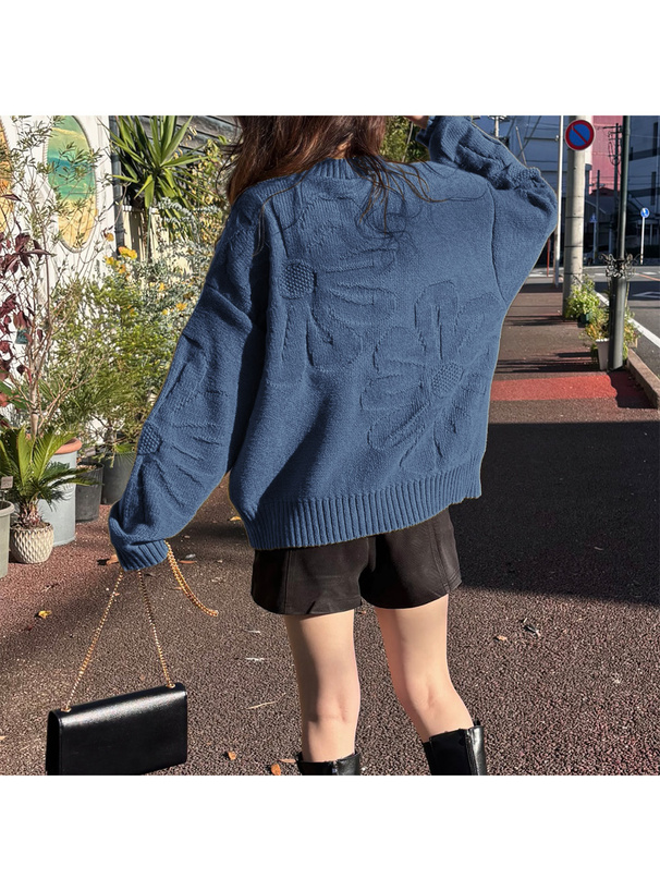 フラワージャガードニットトップス[se470] | レディースファッション