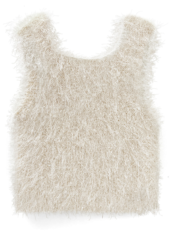 ラメシャギーニットベスト