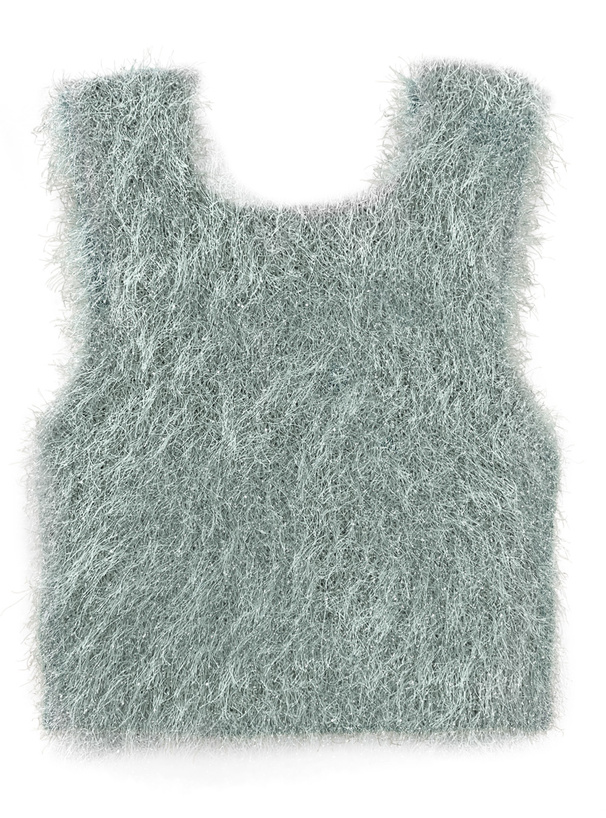 ラメシャギーニットベスト