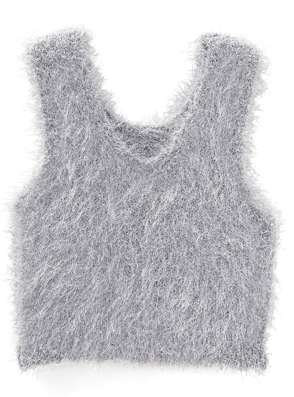 ラメシャギーニットベスト