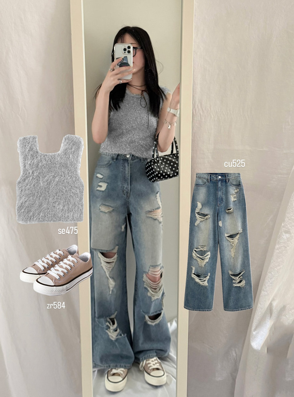 ラメシャギーニットベスト