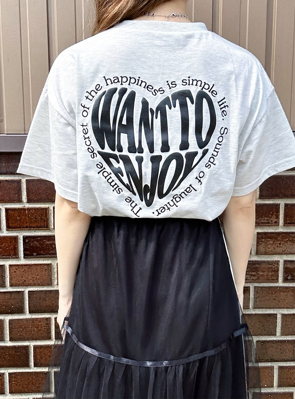 ラメ発泡プリントハートロゴTシャツ