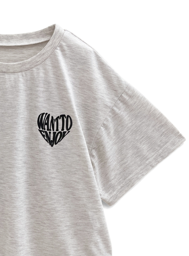 ラメ発泡プリントハートロゴTシャツ