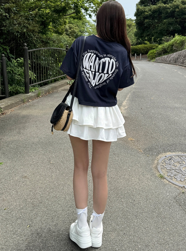 ラメ発泡プリントハートロゴTシャツ