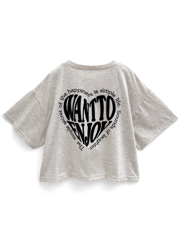 ラメ発泡プリントハートロゴTシャツ