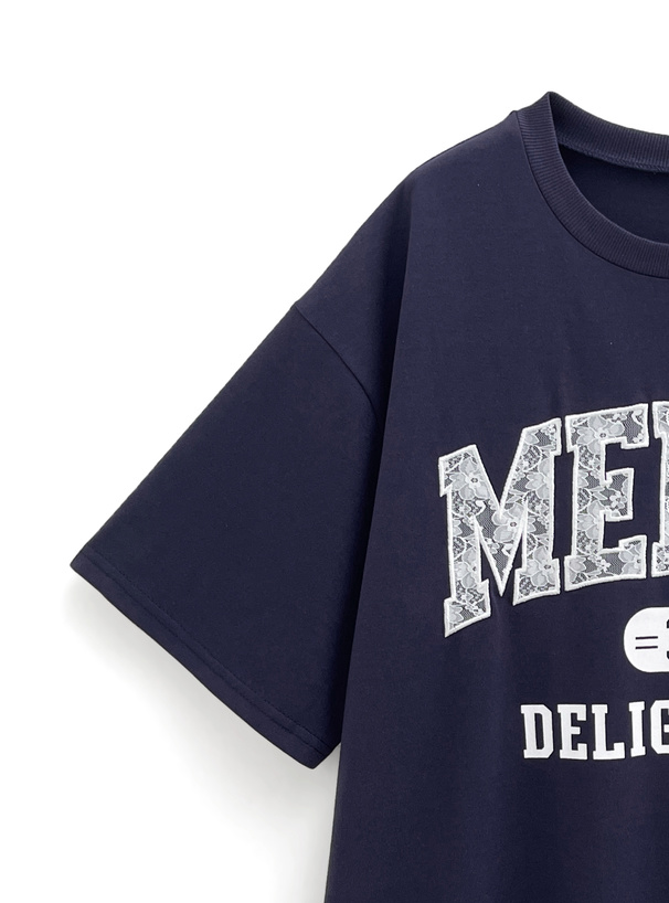 レースロゴプリントロングTシャツ