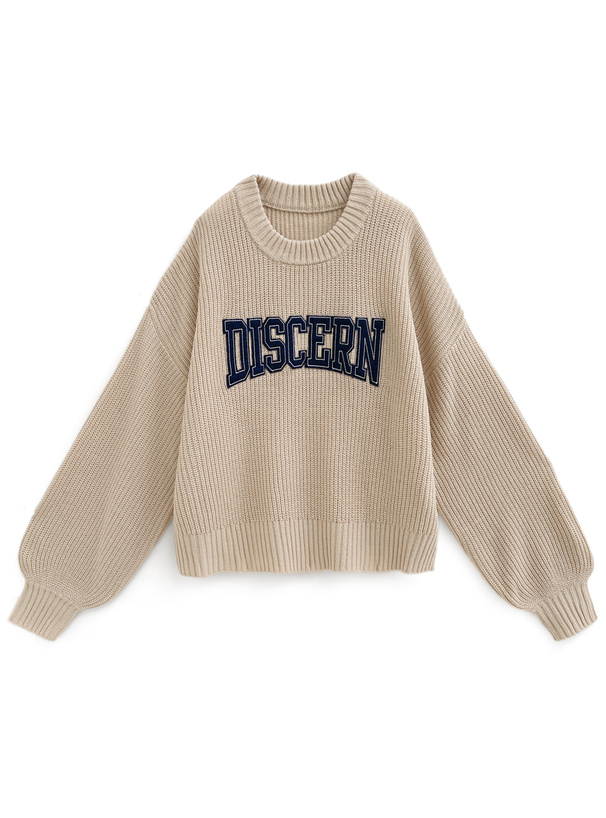 ロゴワッペンニットトップス[sf1111] | レディースファッション通販の