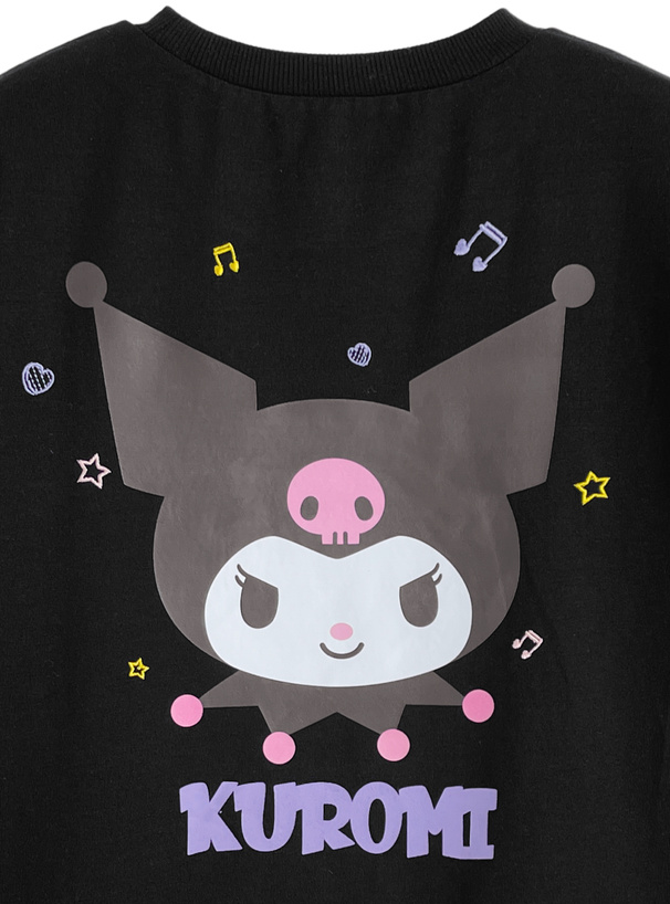 サンリオキャラクターズ　クロミロゴ刺繍バックプリントTシャツ