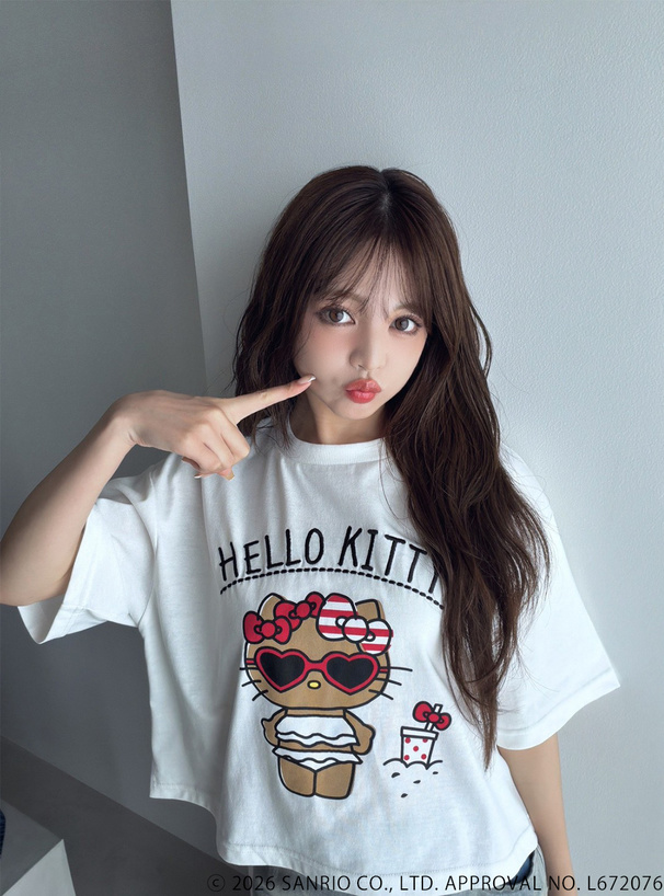 サンリオキャラクターズ ハローキティサマープリントTシャツ
