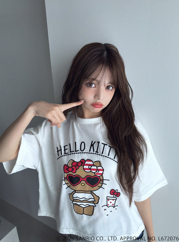 サンリオキャラクターズ ハローキティサマープリントTシャツ