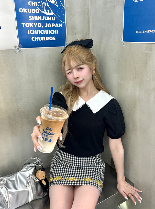 パール襟配色テレコトップス[sf1148] | レディースファッション