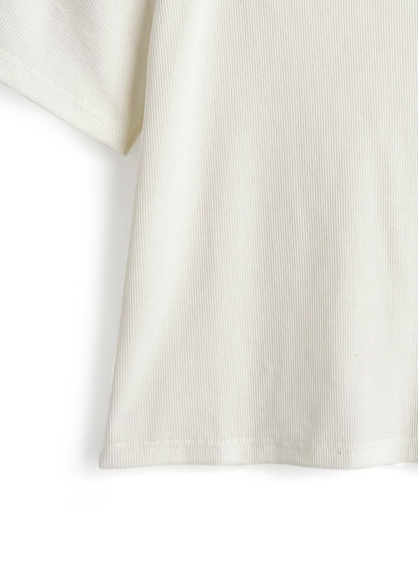 リボンストラップオフショルレーステレコトップス