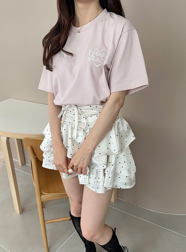 ロゴ刺繍バックドッグプリントTシャツ