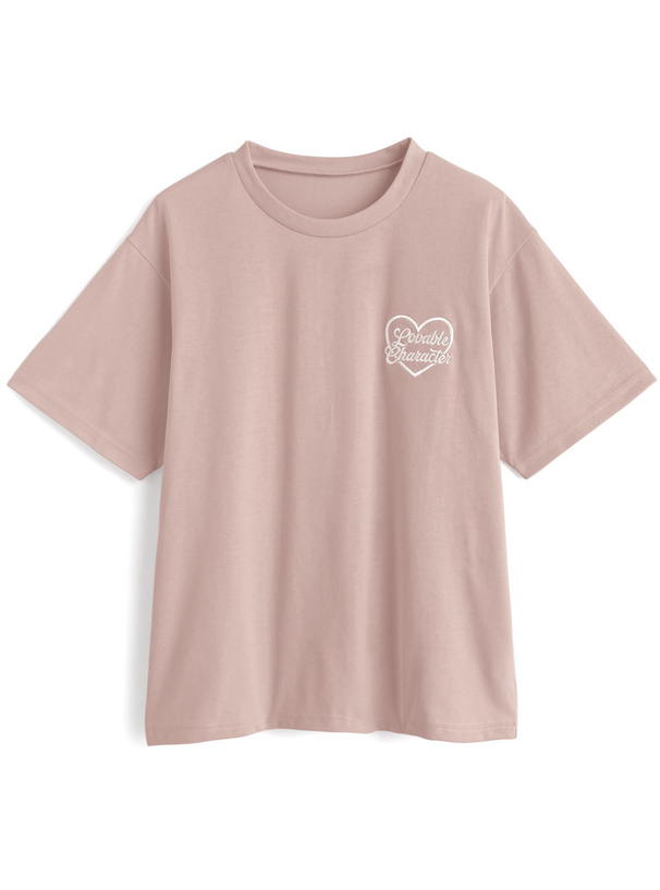 ロゴ刺繍バックドッグプリントTシャツ