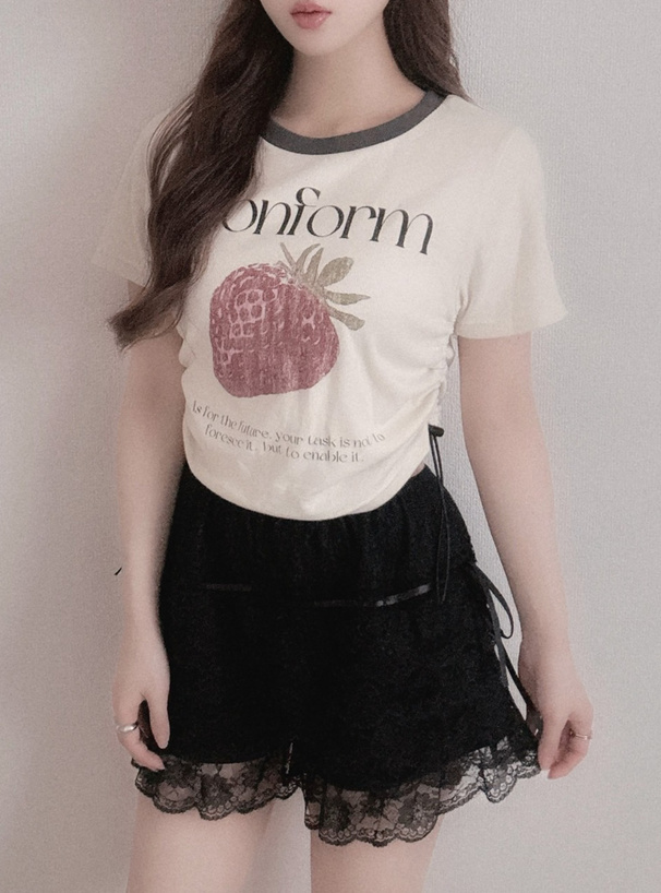 ストロベリーロゴプリントドロストTシャツ[sf1168] | レディース