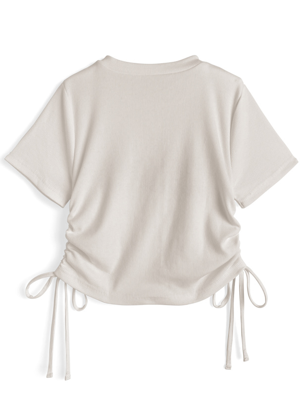 サイドドロストロゴプリントテレコトップス