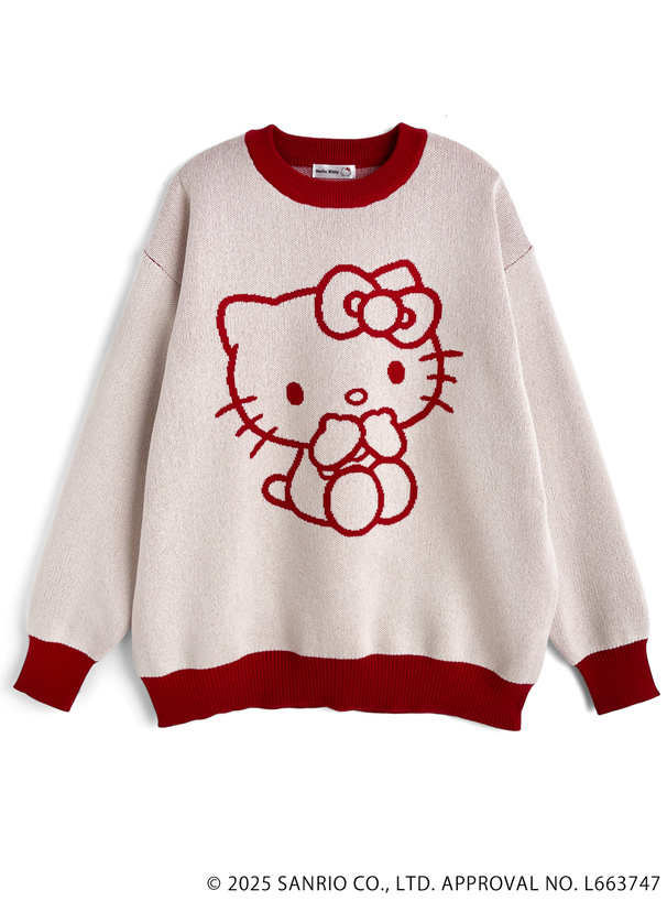 サンリオキャラクターズ ハローキティ配色ニットトップス[sf1186