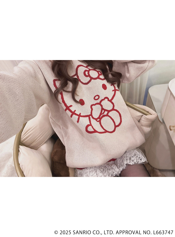 サンリオキャラクターズ ハローキティ配色ニットトップス[sf1186