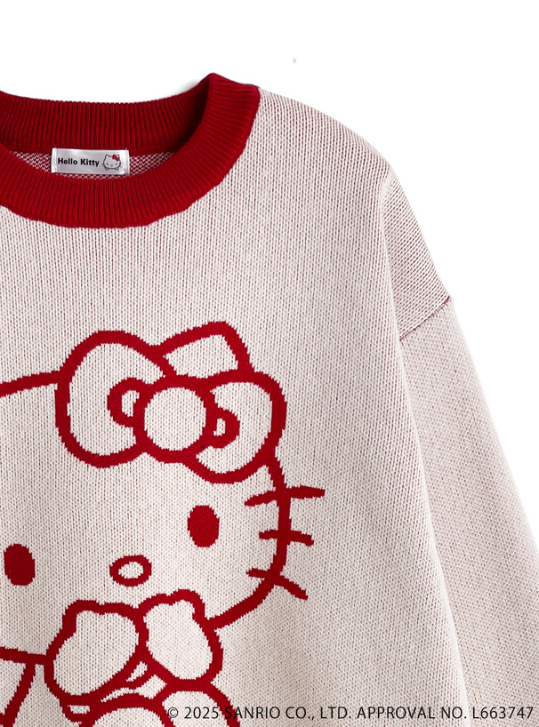 サンリオキャラクターズ ハローキティ配色ニットトップス[sf1186