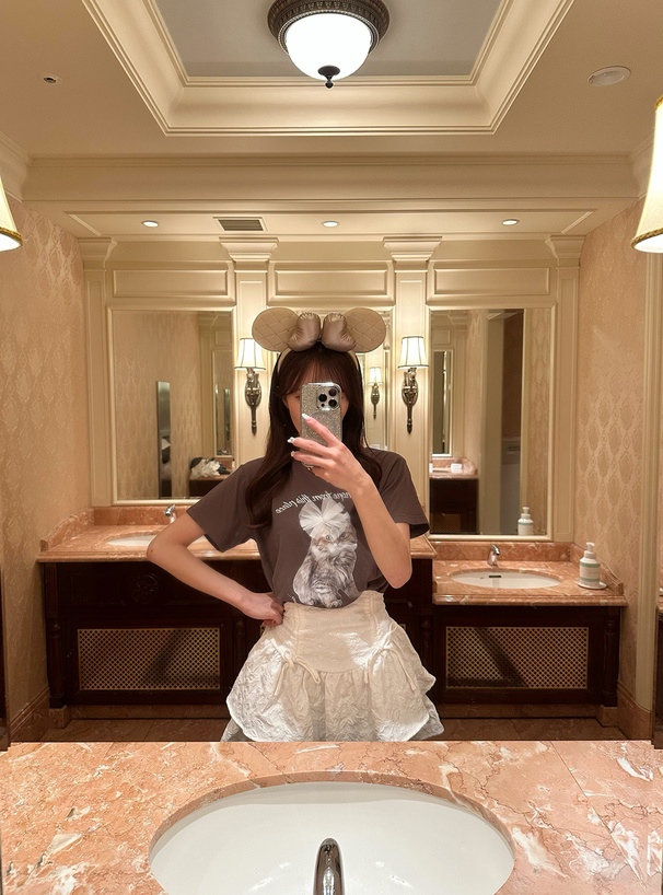 キャットチュールリボンTシャツ