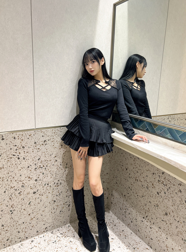 ビット付きレースクロスデザイントップス[sf1193] | レディース