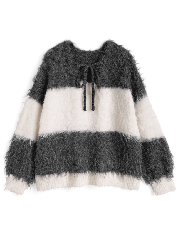 ボーダー柄ニットトップス[sf1197]