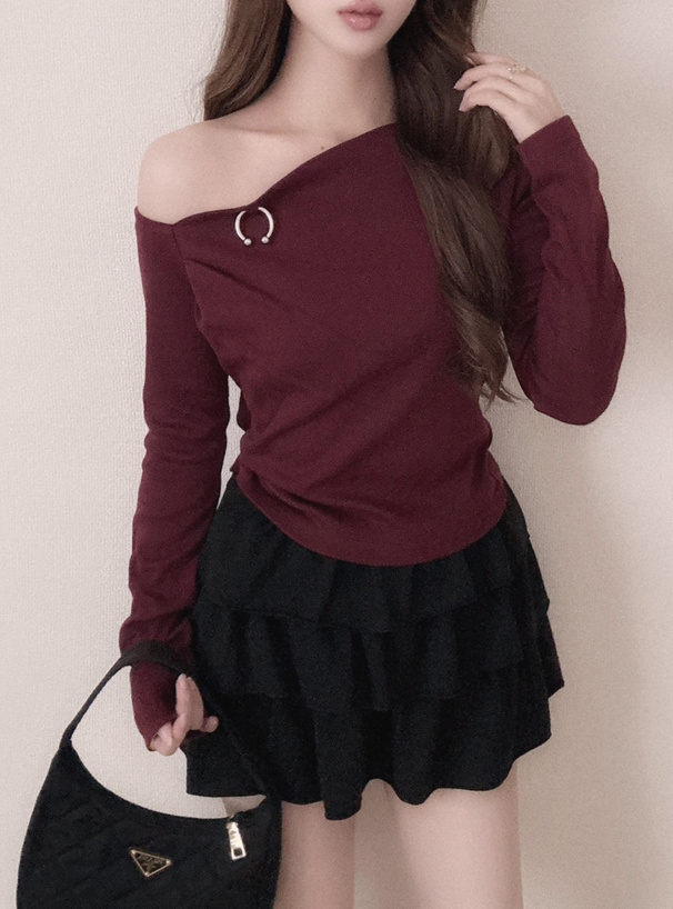 ピアスドレープワンショルダートップス