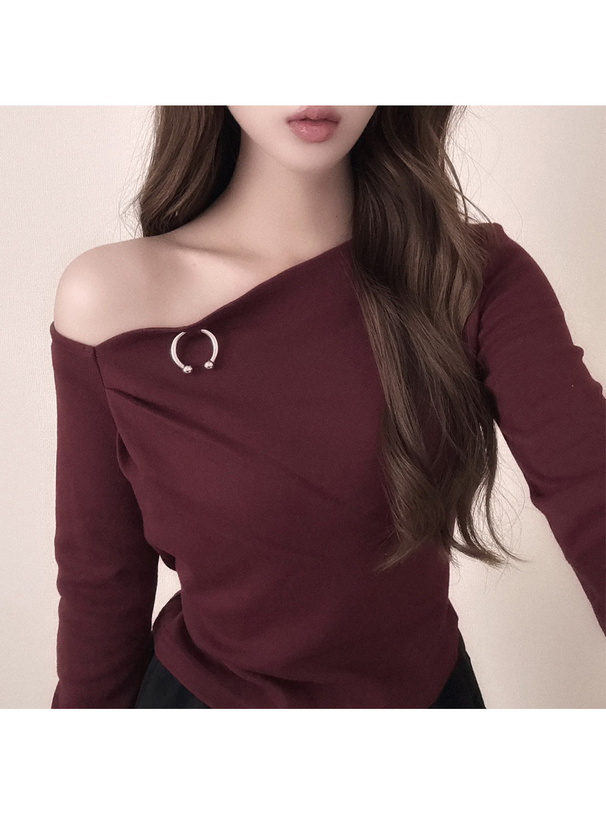 ピアスドレープワンショルダートップス