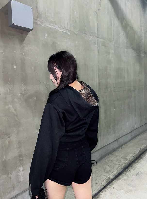 レオパード柄フードスウェットパーカー[sf1213] | レディース