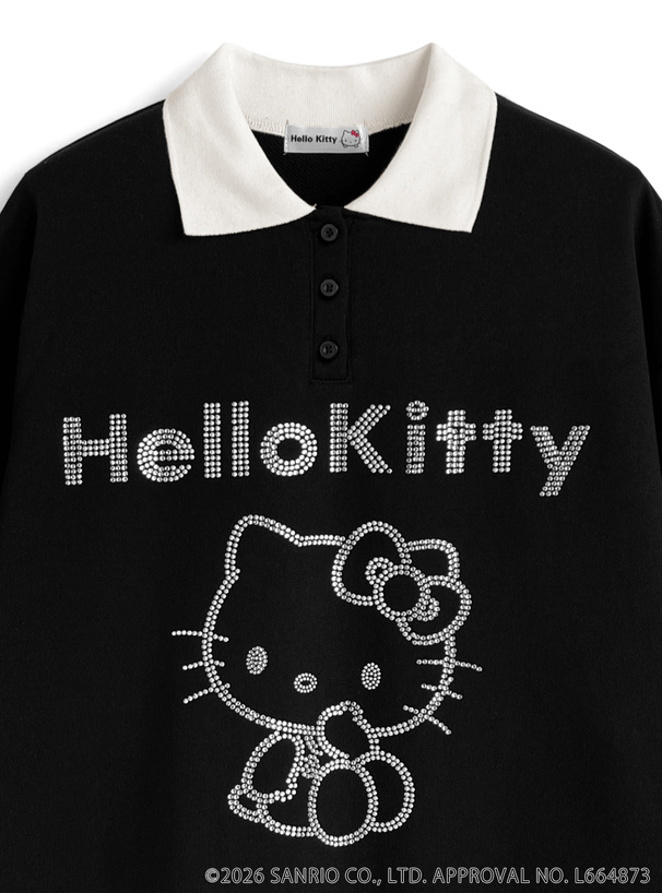 サンリオキャラクターズ ハローキティビジューポロスウェットトップス