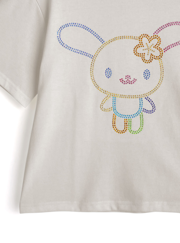 サンリオキャラクターズ　ウサハナラインストーンTシャツ