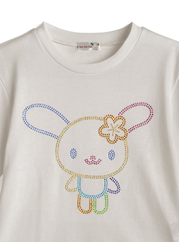 サンリオキャラクターズ　ウサハナラインストーンTシャツ