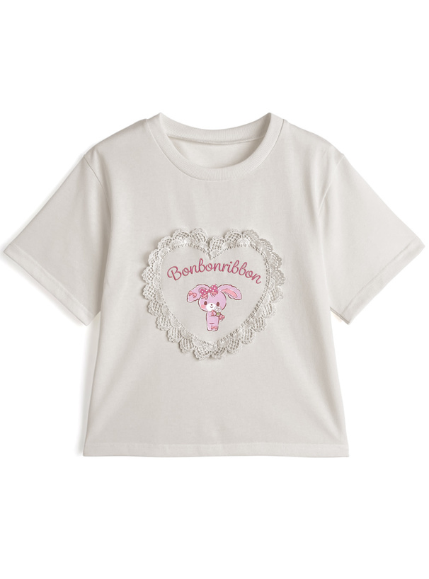 サンリオキャラクターズ　ぼんぼんりぼんレースロゴプリントTシャツ