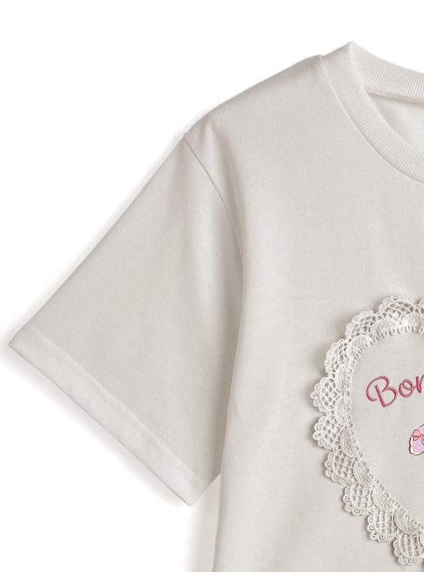 サンリオキャラクターズ　ぼんぼんりぼんレースロゴプリントTシャツ