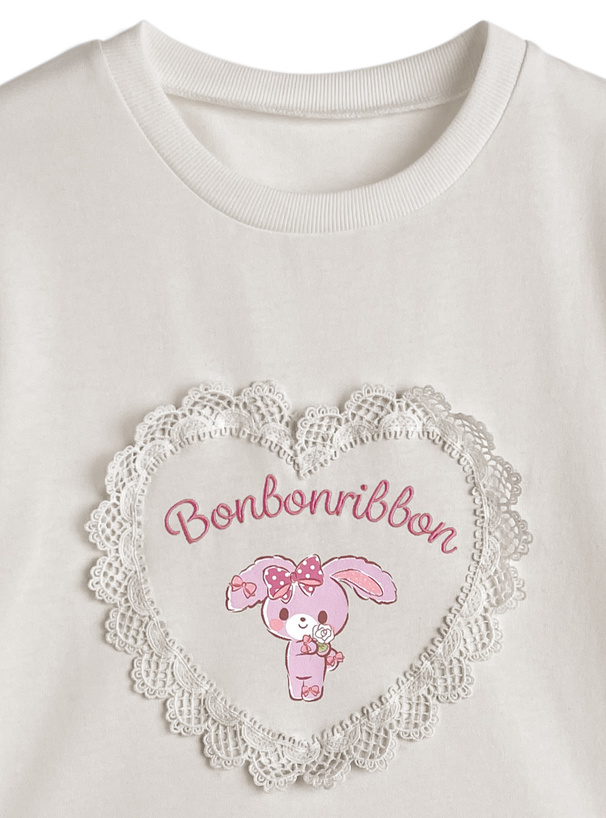 サンリオキャラクターズ　ぼんぼんりぼんレースロゴプリントTシャツ
