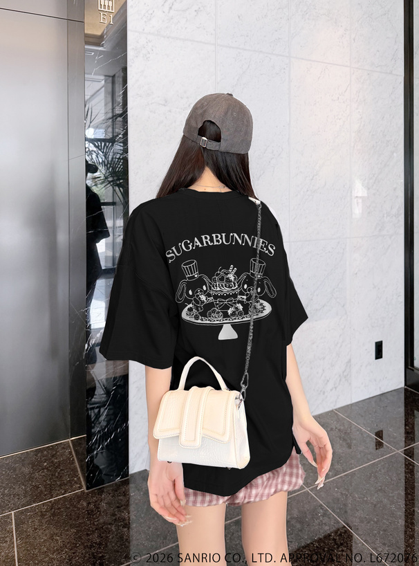 サンリオキャラクターズ　シュガーバニーズロゴプリントTシャツ