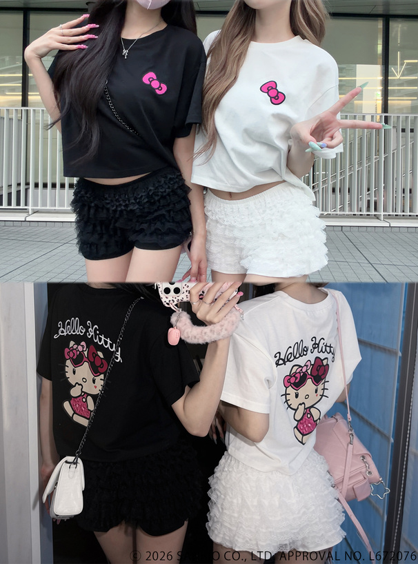 サンリオキャラクターズ　ハローキティ日焼けプリントTシャツ