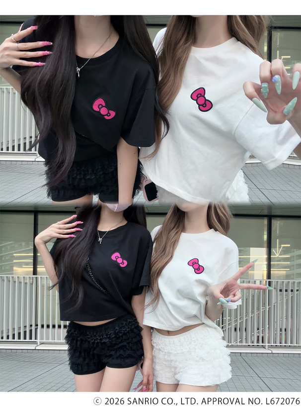 サンリオキャラクターズ　ハローキティ日焼けプリントTシャツ