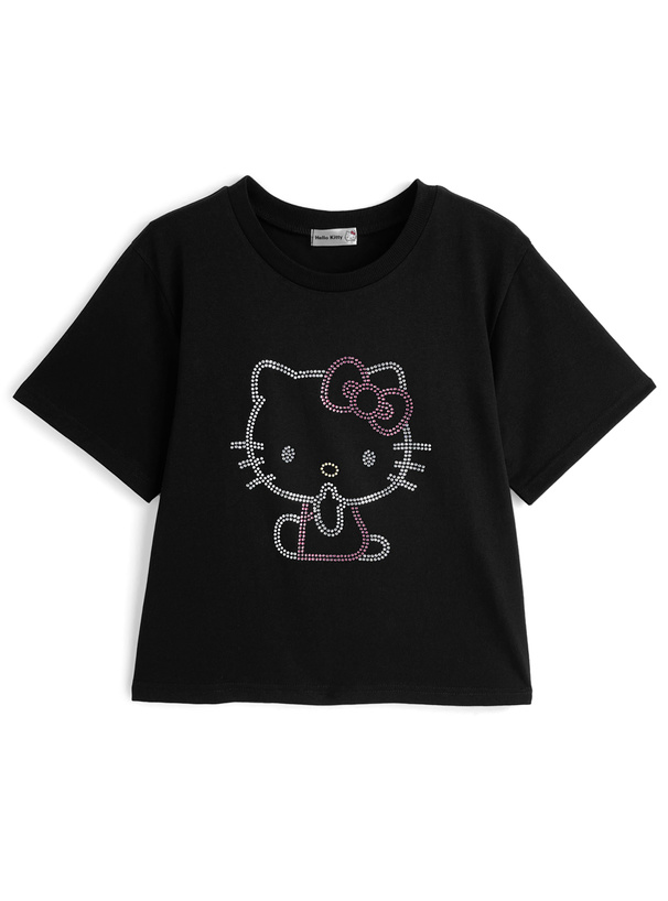 サンリオキャラクターズ　ハローキティラインストーンTシャツ