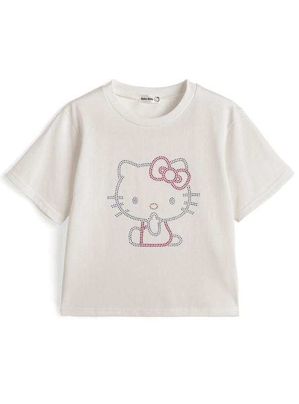 サンリオキャラクターズ　ハローキティラインストーンTシャツ
