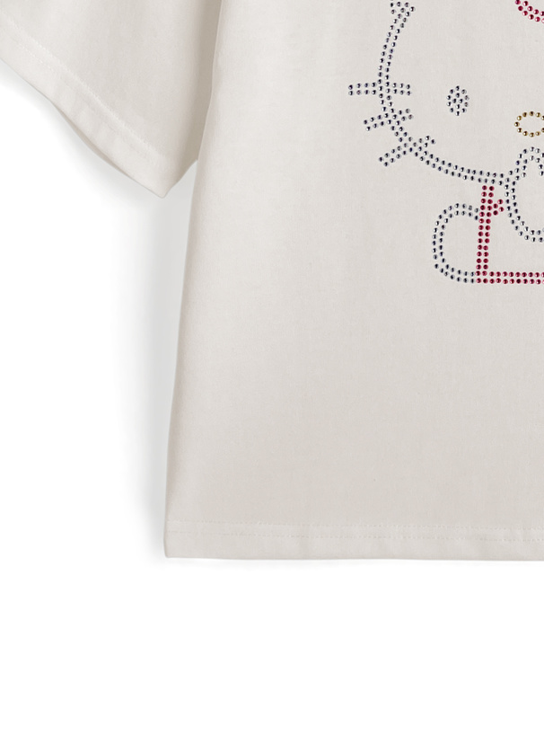 サンリオキャラクターズ　ハローキティラインストーンTシャツ