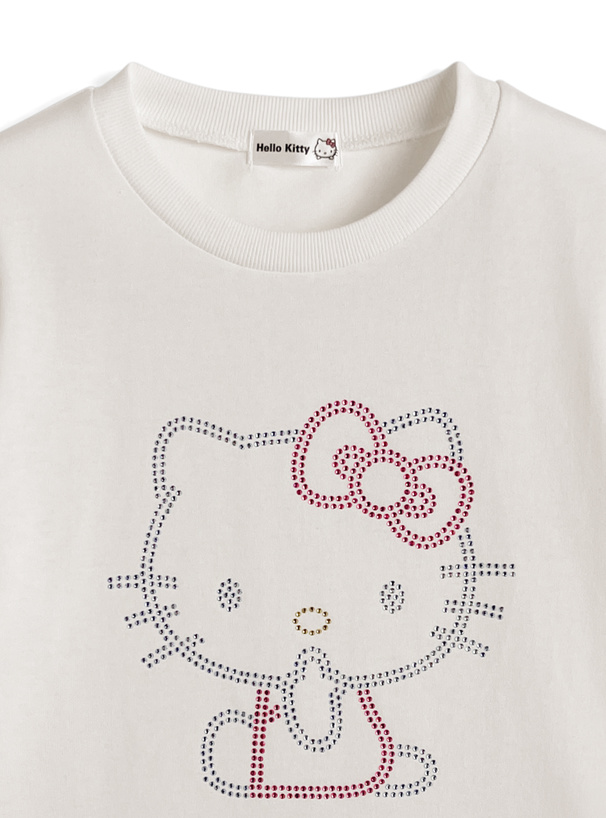 サンリオキャラクターズ　ハローキティラインストーンTシャツ