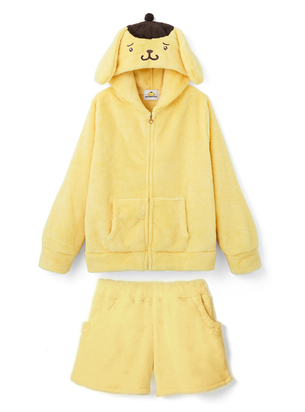 サンリオコラボ ポムポムプリンぴえん顔ボアセットアップ
