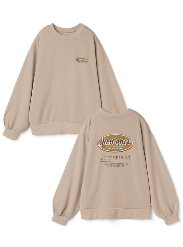 バックロゴプリントスウェットトップス