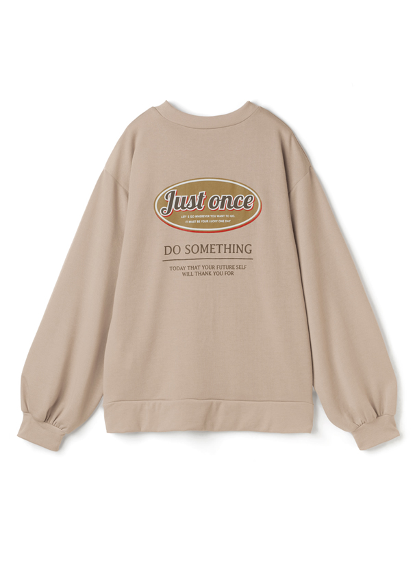 バックロゴプリントスウェットトップス