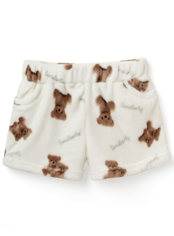 ふわもこクマ柄トップスXショートパンツルームウェアセットアップ