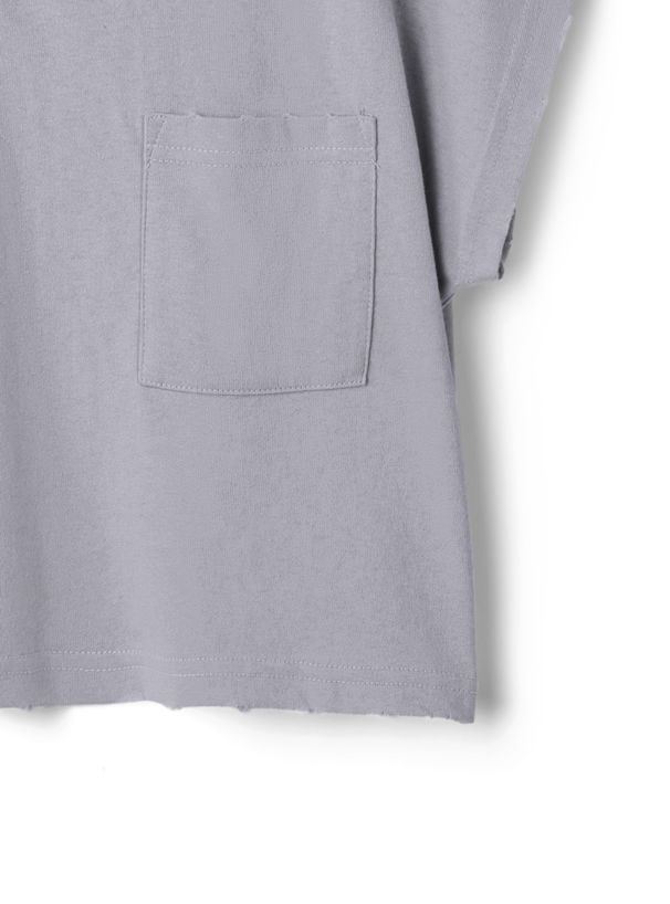 ポケット付きクラッシュショート丈Tシャツ