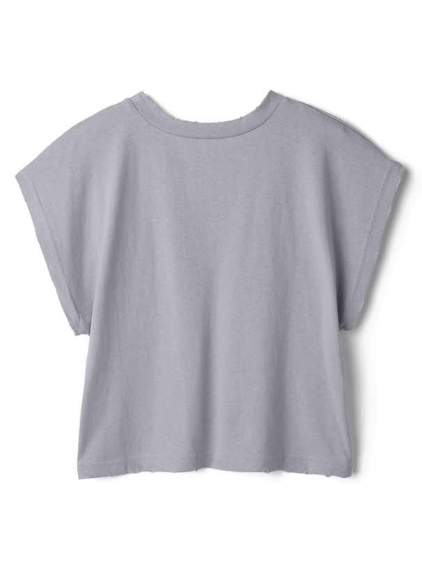 ポケット付きクラッシュショート丈Tシャツ