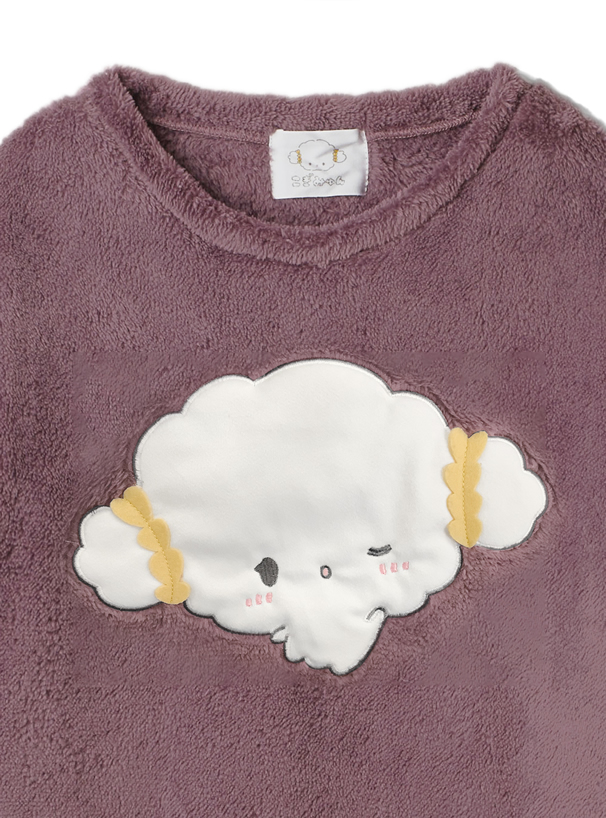 サンリオコラボ こぎみゅんヘアバンド付きボアフリルワンピース