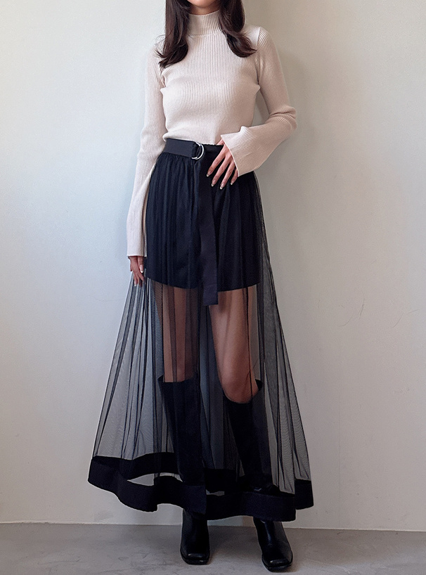 チュールスカート付きショートパンツ[sm127] | レディースファッション